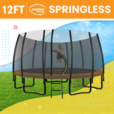 Kahuna Twister 12ft Springless Trampoline Outdoor Mat Pad Net Ladder - Front View