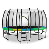Kahuna Twister 12ft Springless Trampoline Outdoor Mat Pad Net Ladder with Basketball Set - 45-Degree Angle