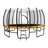 Kahuna Twister 12ft Springless Trampoline Outdoor Mat Pad Net Ladder with Basketball Set - Close-Up Angle