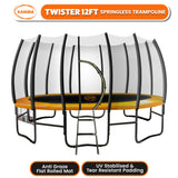 Kahuna Twister 12ft Springless Trampoline Outdoor Mat Pad Net Ladder with Basketball Set - Low Angle