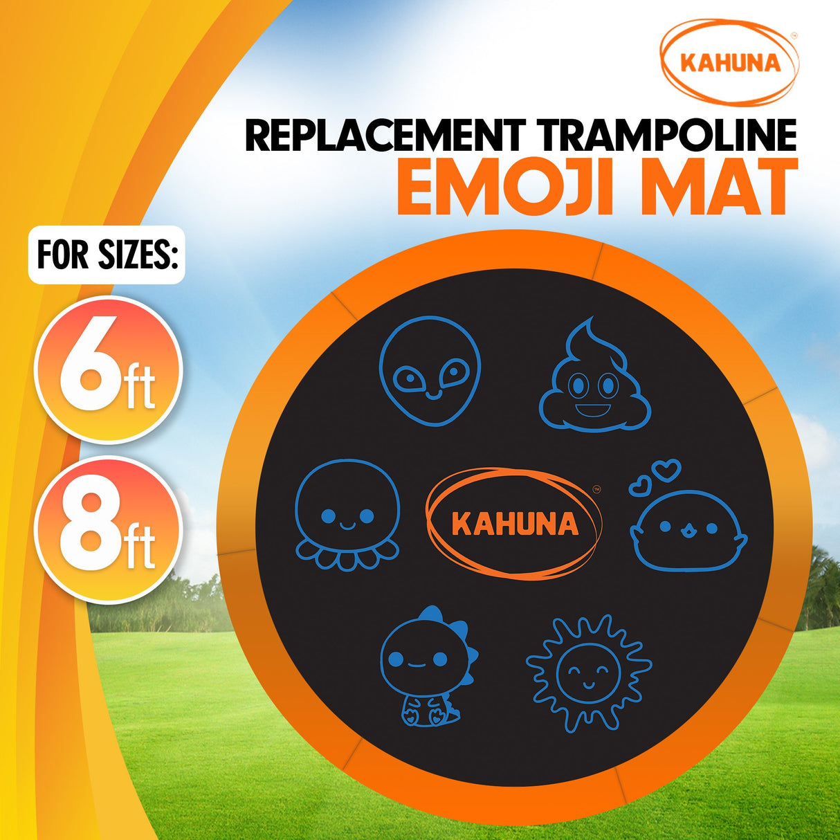 Kahuna 8ft Replacement Trampoline Jumping Mat - Emoji