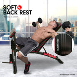 Powertrain Adjustable FID Home Gym Bench with Preacher Curl Pad - 45-Degree Angle