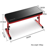 Powertrain Height-Adjustable Exercise Home Gym Flat Weight Bench - Top-Down View