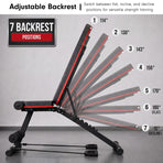 Powertrain Adjustable Weight Bench with Incline Decline And 7 Backrest Positions