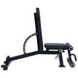 Powertrain Multi Workout Bench with Transport Wheels and Adjustable Backrest - Top-Down View