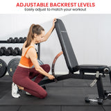 Powertrain Multi Workout Bench with Transport Wheels and Adjustable Backrest - Rear View