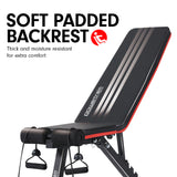 Powertrain Adjustable Incline Decline Exercise Bench Resistance Bands - Top-Down View