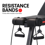 Powertrain Adjustable Incline Decline Exercise Bench Resistance Bands - 45-Degree Angle