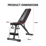 Powertrain Adjustable Incline Decline Exercise Bench Resistance Bands - Low Angle