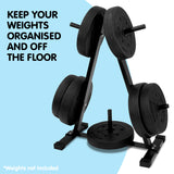 Powertrain Weight Plates Storage Home Gym Rack - Rear View