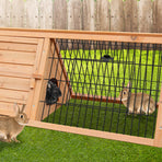 Furtastic Triangle Wooden Rabbit Hutch Outdoor A-Frame Bunny Cage Small Animal Enclosure Fir Wood Pet House