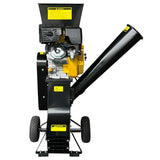 Ducar 89mm Key Electric Start Wood Chipper 420cc 15hp 4-stroke Engine Unleaded Petrol Garden Shredder Mulcher Grinder - 601c Black - Top-Down View