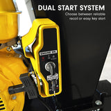 Ducar 89mm Key Electric Start Wood Chipper 420cc 15hp 4-stroke Engine Unleaded Petrol Garden Shredder Mulcher Grinder - 601c Black - Rear View