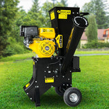 Ducar 89mm Key Electric Start Wood Chipper 420cc 15hp 4-stroke Engine Unleaded Petrol Garden Shredde