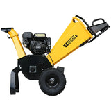 Ducar 70p 3600 Rpm Yellow Black Wood Chipper Shredder Mulcher Grinder Recoil & Electrical Starting System 100mm Capacity Ohv 4-stroke Engine 212cc Unleaded Petrol - Top-Down View