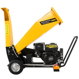 Ducar D70 7HP Wood Chipper Electric Start Shredder Mulcher Grinder Petrol in Yellow - Top-Down View