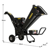 Ducar K70 7HP Wood Chipper Shredder Mulcher Grinder Petrol in Black - Side View