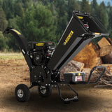 Ducar K70 7HP Wood Chipper Shredder Mulcher Grinder Petrol in Black - Low Angle