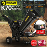 Ducar K70 7HP Wood Chipper Shredder Mulcher Grinder Petrol in Black - Extra Image