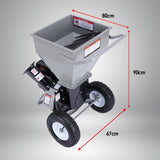 Ducar Wood Chipper Shredder Mulcher Garden 8hp Petrol Motor Upright Grinder - Silver - Rear View