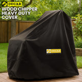 Ducar Wood Chipper Shredder Mulcher Garden 8hp Petrol Motor Upright Grinder - Yellow - Side View