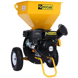 Ducar Wood Chipper Shredder Mulcher Garden 8hp Petrol Motor Upright Grinder - Yellow