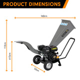 Ducar 7hp Wood Chipper Shredder Mulcher Grinder Petrol Silver - Side View