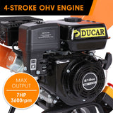 Ducar 7hp Wood Chipper Shredder Mulcher Grinder Petrol Orange - Rear View