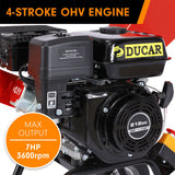 Ducar 7hp Wood Chipper Shredder Mulcher Grinder Petrol Red - Close-Up Angle