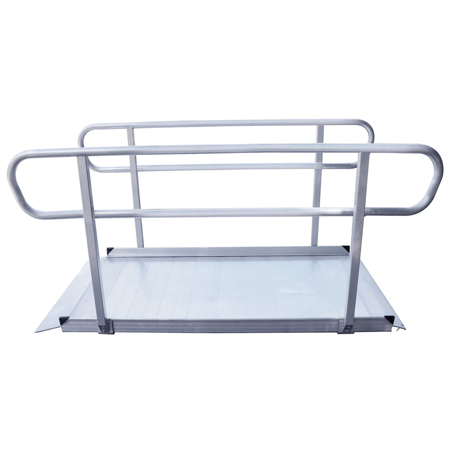 Kartrite 6ft Aluminium Mobility Wheelchair Ramp with Safety Handrails Non-Slip Portable Threshold Ramp 850lbs