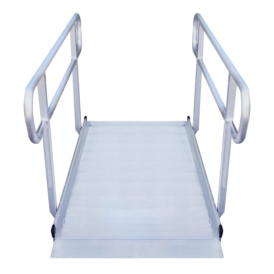 Kartrite 6ft Aluminium Mobility Wheelchair Ramp with Safety Handrails Non-Slip Portable Threshold Ramp 850lbs
