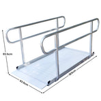 Kartrite 6ft Aluminium Mobility Wheelchair Ramp with Safety Handrails Non-Slip Portable Threshold Ramp 850lbs