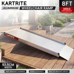 Kartrite 8ft Aluminium Wheelchair Ramp 380kg Heavy Duty Portable Non-Slip Access Ramp for Mobility Scooter