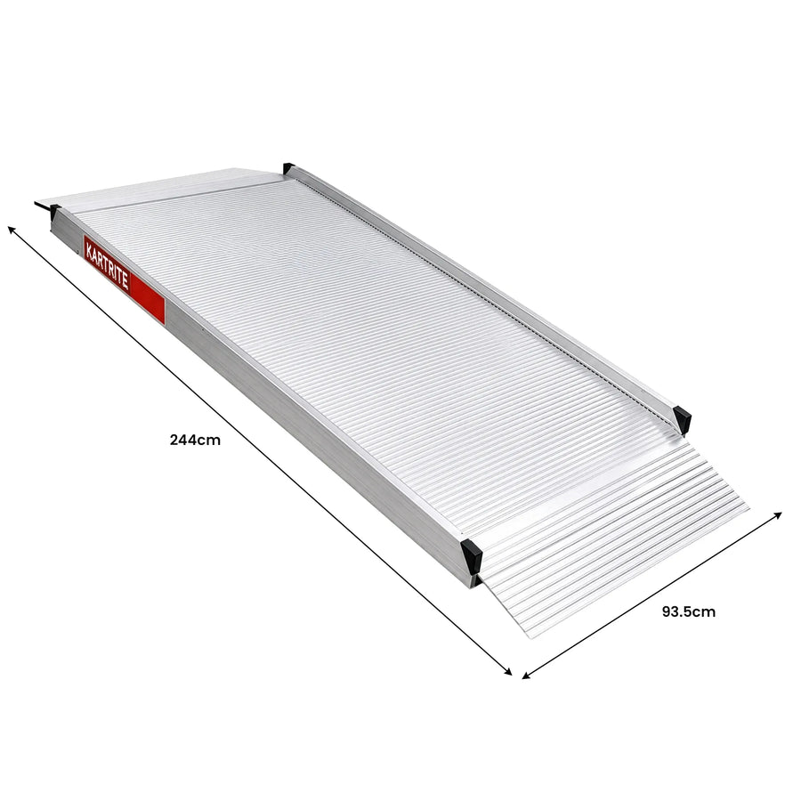 Kartrite 8ft Aluminium Wheelchair Ramp 380kg Heavy Duty Portable Non-Slip Access Ramp for Mobility Scooter