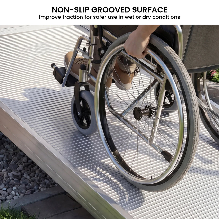 Kartrite 8ft Aluminium Wheelchair Ramp 380kg Heavy Duty Portable Non-Slip Access Ramp for Mobility Scooter