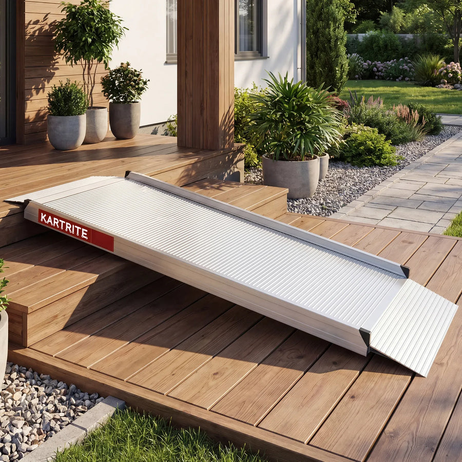 Kartrite 8ft Aluminium Wheelchair Ramp 380kg Heavy Duty Portable Non-Slip Access Ramp for Mobility Scooter