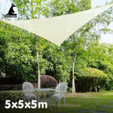 Wallaroo Waterproof 160GSM Outdoor Sun Shade Sail Canopy 5m Triangle - 45-Degree Angle