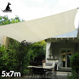 Wallaroo Waterproof Outdoor Shade Sail Canopy Sun Cloth Square 5x7M - 45-Degree Angle