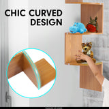 Sarantino 5 Tier Corner Wall Shelf Display Shelves Dvd Book Storag Rack Floating Mounted - Beech - Top-Down View