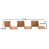 Sarantino 5 Tier Corner Wall Shelf Display Shelves Dvd Book Storag Rack Floating Mounted - Beech - 45-Degree Angle