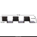 Sarantino 5 Tier Corner Wall Shelf Display Shelves Dvd Book Storage Rack Floating Mounted - Dark Brown - 45-Degree Angle