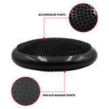 Powertrain Yoga Stability Disc Home Gym Pilates Balance Trainer Black - Close-Up Angle