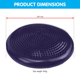 Powertrain Yoga Stability Disc w/ Pump Home Gym Pilate Balance Trainer - Purple - Top-Down View