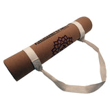 Powertrain Cork Yoga Mat with Carry Straps Home Gym Pilates - Chakras - Front View