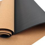 Powertrain Cork Yoga Mat with Carry Straps Home Gym Pilates - Plain - Front View