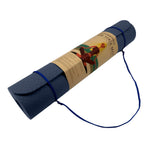 Powertrain 6mm Non-Slip TPE Yoga Mat Double Layer Exercise Pilates Fitness Workout Mat with Carry Strap - Dark Blue