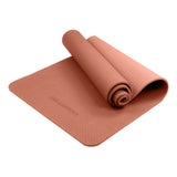 Powertrain Eco-friendly Dual Layer 6mm Yoga Mat | Peach | Non-slip Surface And Carry Strap For Ultimate Comfort And Portability - Side View