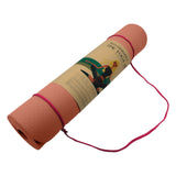 Powertrain Eco-friendly Dual Layer 6mm Yoga Mat | Peach | Non-slip Surface And Carry Strap For Ultimate Comfort And Portability - 45-Degree Angle