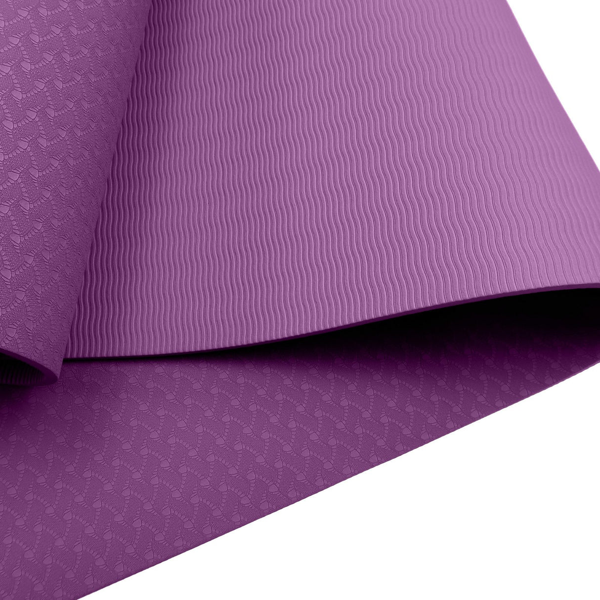 Powertrain Dual Layer 6mm Yoga Mat | Royal Purple | Non-slip Surface And Carry Strap For Ultimate Comfort And Portability