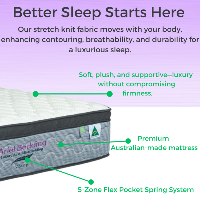 35cm Giselle Mattress King Bed Bamboo Pocket Firm Foam